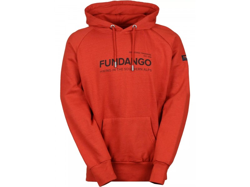 Fundango Dixon férfi kapucnis pulóver - dark orange