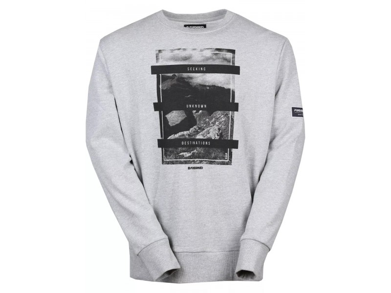 Fundango Warren férfi pulóver - szürke melír