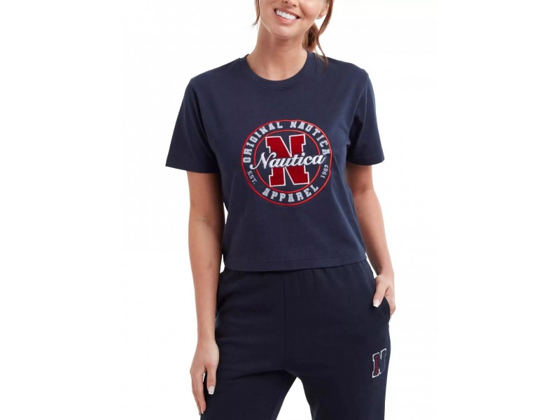 Nautica Beau Crop T-Shirt női - sötétkék (459)