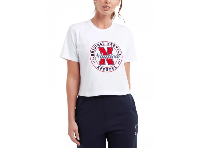 Nautica Beau Crop T-Shirt női póló — fehér (908)