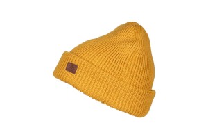 Fundango OWEN Beanie D sárga unisex sapka bőr logóval