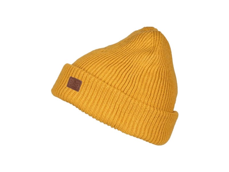 Fundango OWEN Beanie D sárga unisex sapka bőr logóval