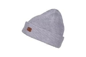 Fundango OWEN Beanie D szürke sapka - bőr logó