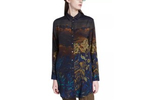 Desigual Cam Rin D női virágmintás ing - fekete