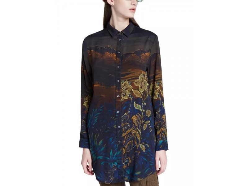 Desigual Cam Rin D női virágmintás ing - fekete