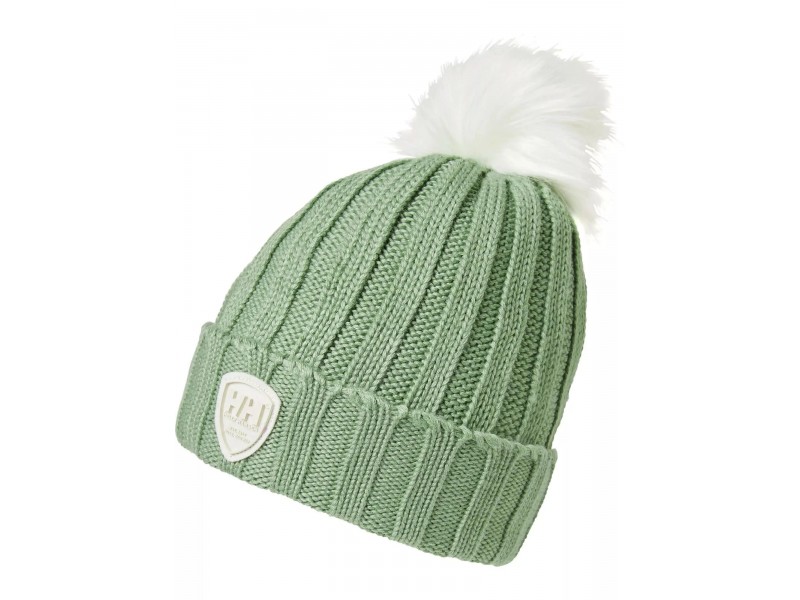 Helly Hansen W Limelight beanie — zöld, pom-pom