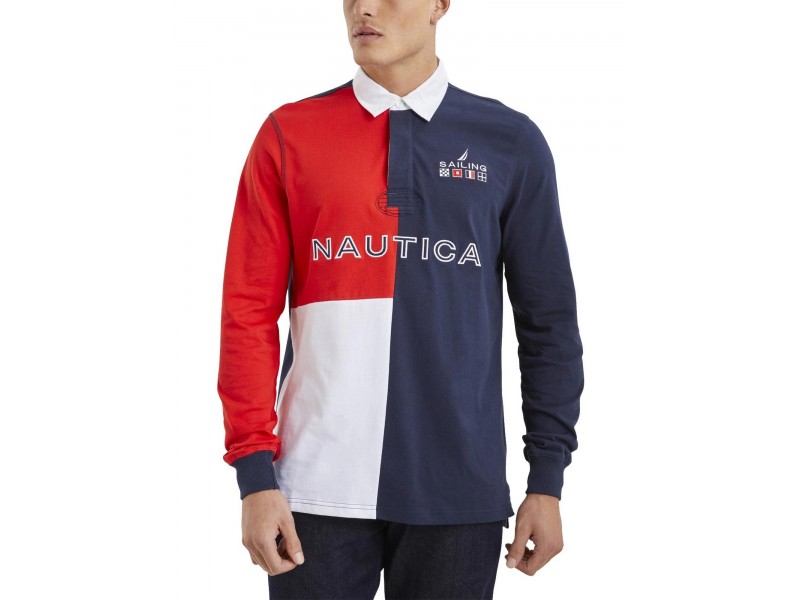 Nautica Nolan Rugby férfi póló - dark navy
