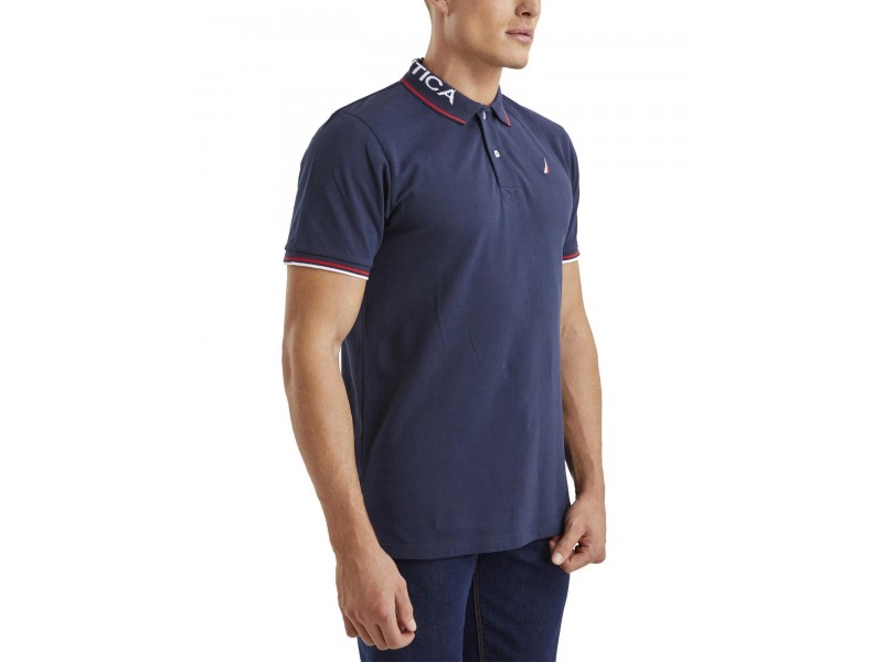 Nautica Bromley férfi galléros póló - dark navy