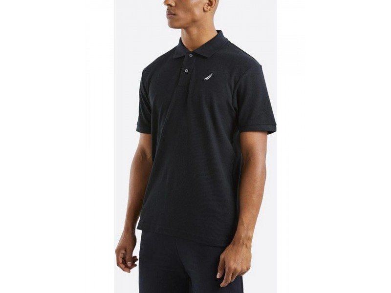 Nautica Calder férfi galléros póló - fekete