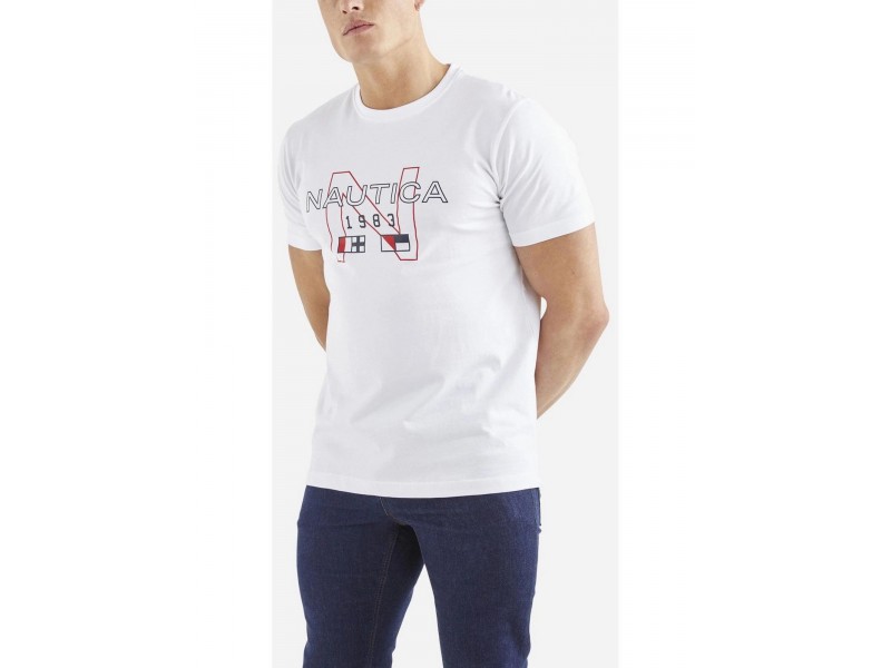 Nautica Kaden férfi póló – 100% pamut (908-white)