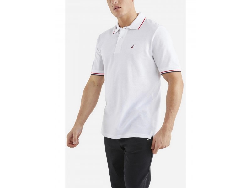 Nautica Bromley férfi galléros póló - fehér, 100% pamut