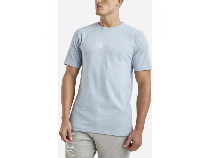 Nautica Nevada férfi póló – 100% pamut, kék (Blue Fog)