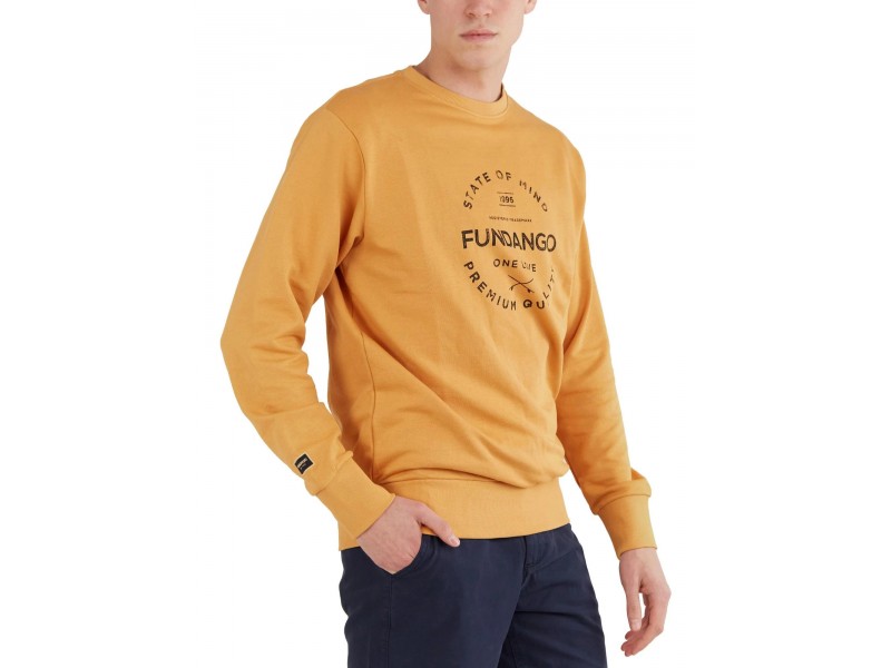 Fundango Warren férfi pulóver - cinnamon