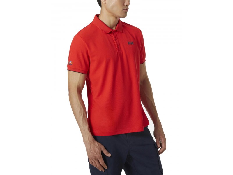 Helly Hansen Ocean Polo D – férfi póló (222 Alert Red)