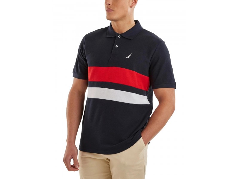 Nautica Holt férfi galléros póló - sötétkék