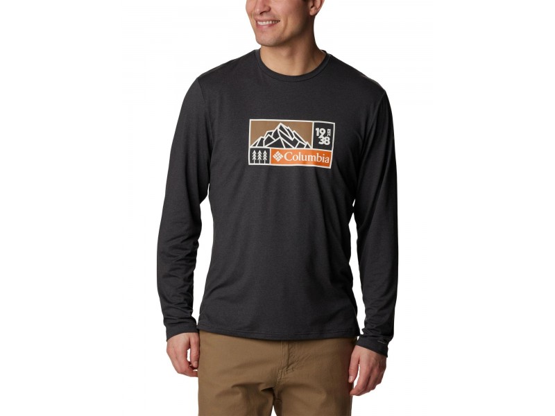 Columbia Tech Trail Long Sleeve Graphic D - fekete (férfi)