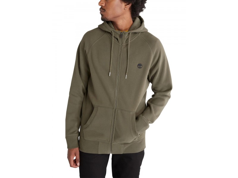 Timberland zöld kapucnis pulóver - Brushed Back Full Zip