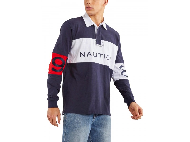 Nautica Beckett Rugby férfi galléros póló - sötétkék