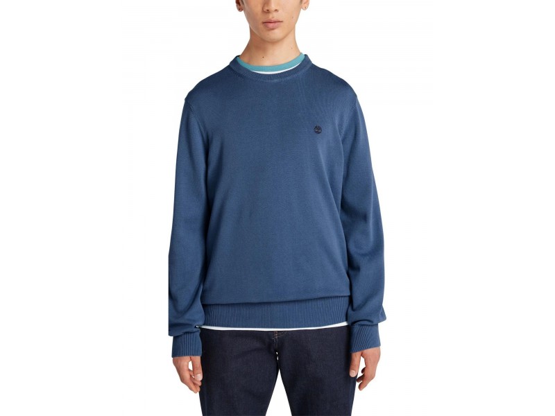 Timberland férfi 100% organikus pamut pulóver - sötétkék