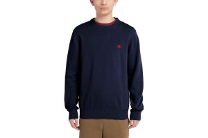 Timberland Cotton Yd Sweater - sötétkék férfi pulóver