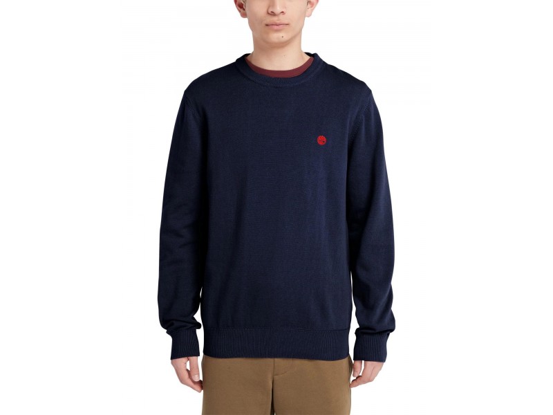 Timberland Cotton Yd Sweater - sötétkék férfi pulóver