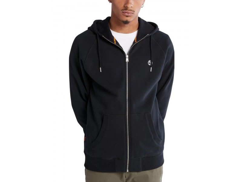 Timberland Brushed Back Full Zip férfi kapucnis pulóver - fekete