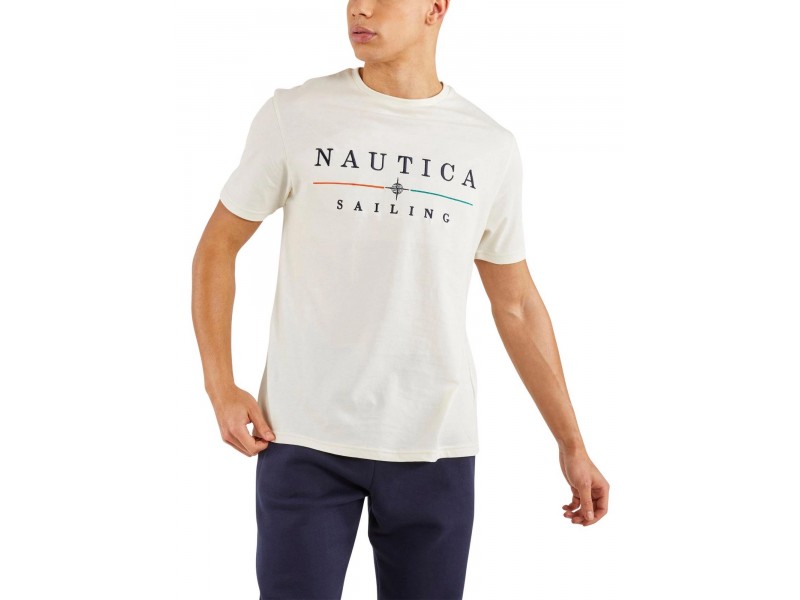 Nautica Mateo férfi póló ecru - 100% pamut