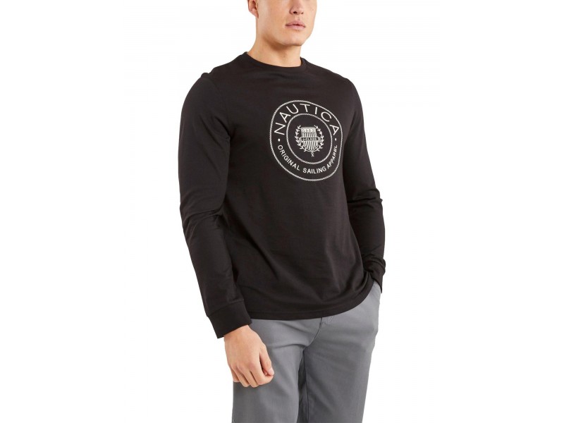 Nautica Jemeson férfi hosszú ujjú póló - fekete