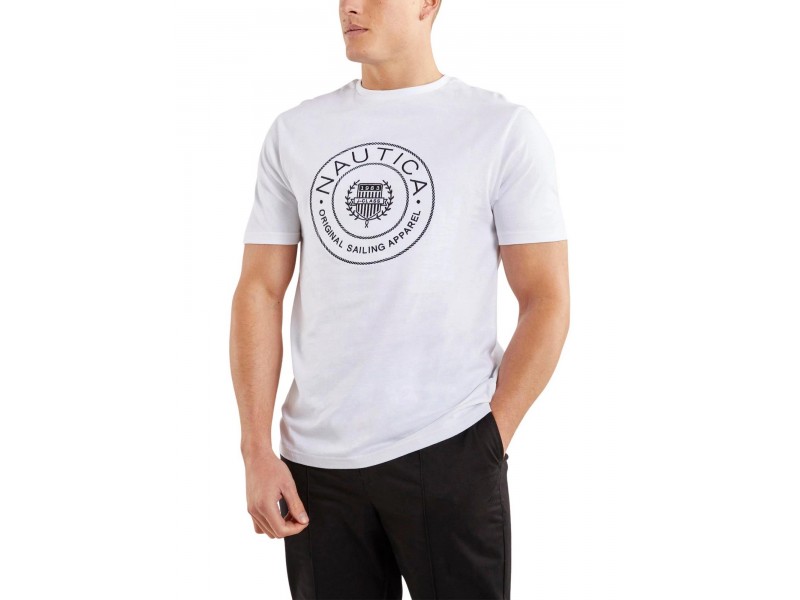 Nautica Pendle férfi póló – fehér, elölnézet