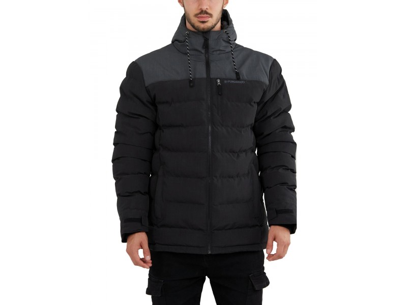 Fundango Passat férfi steppelt kabát - fekete melange