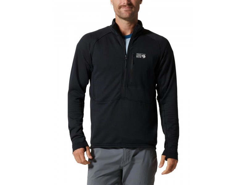 Mountain Hardwear Power Grid Half Zip férfi - fekete