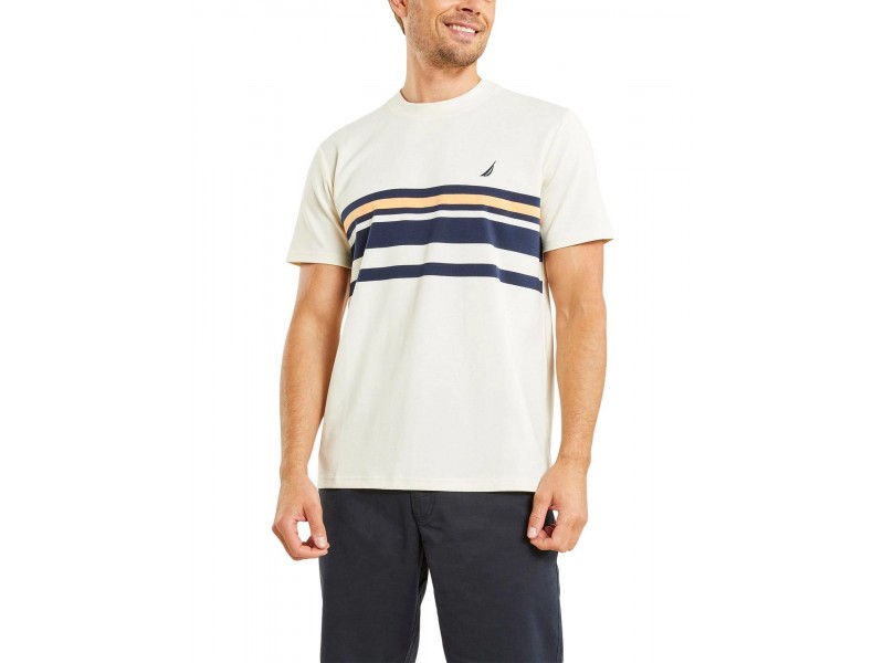 Nautica Stetson férfi csíkos ecru póló