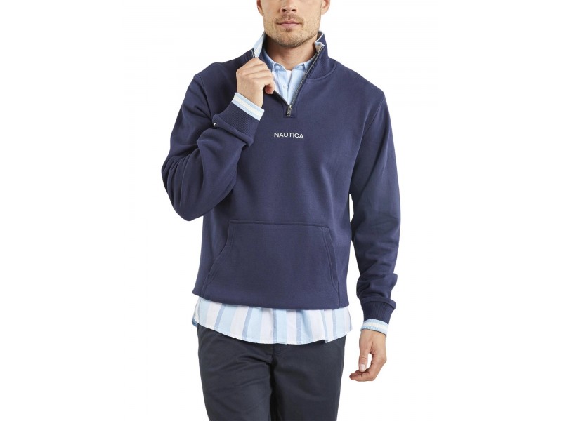 Nautica Banff 1/4 Zip Top D - férfi pulóver sötétkék