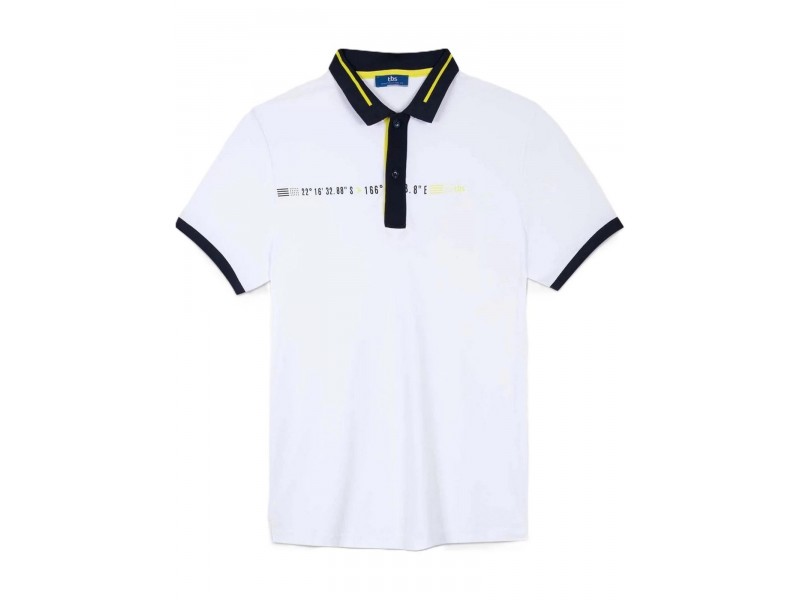 TBS Mincepol D férfi galléros póló 027-blanc
