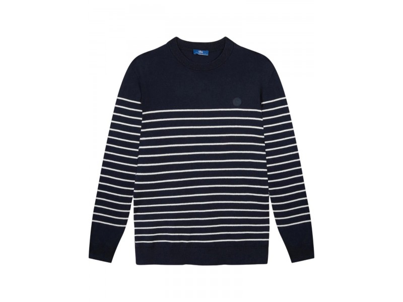 TBS Richiron D férfi csíkos pulóver 612-bleu