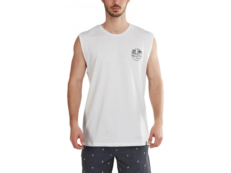 Fundango Glader Tank-T D fehér ujjatlan férfi póló