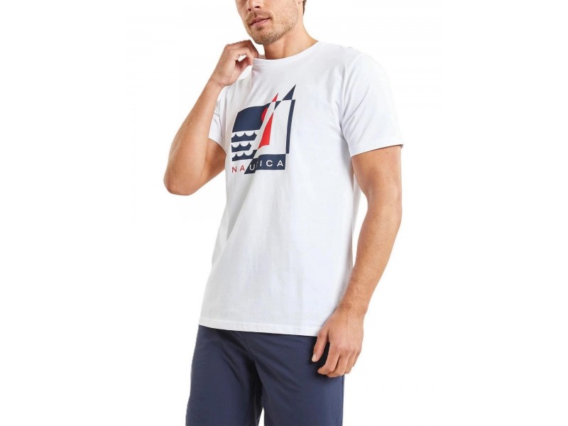 Nautica Lossie férfi fehér póló - 100% pamut