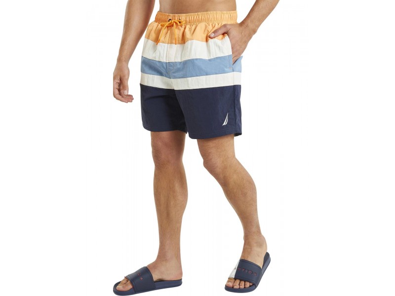 Nautica Quebec 6 férfi csíkos fürdőshort - apricot