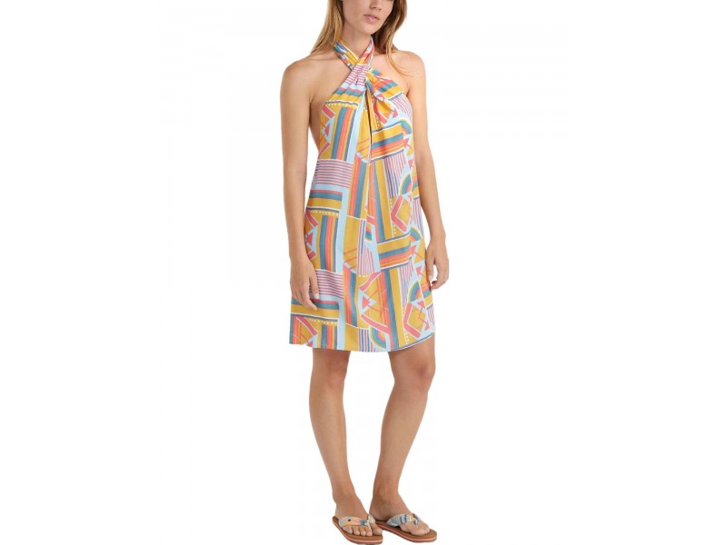O'Neill Naima Wow Dress női nyári ruha - sárga mintás