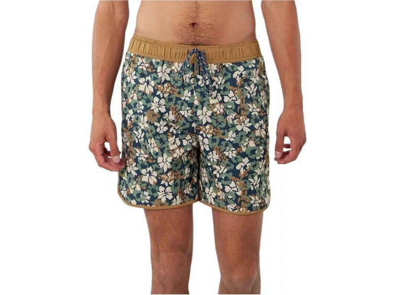 Barts Jarai Shorts D – khaki virágmintás férfi fürdőnadrág