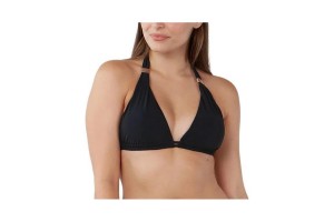 Barts Solid Halter Triangle D női bikini felső - fekete