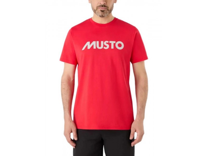 Musto M Logo Tee férfi póló - piros, 100% pamut