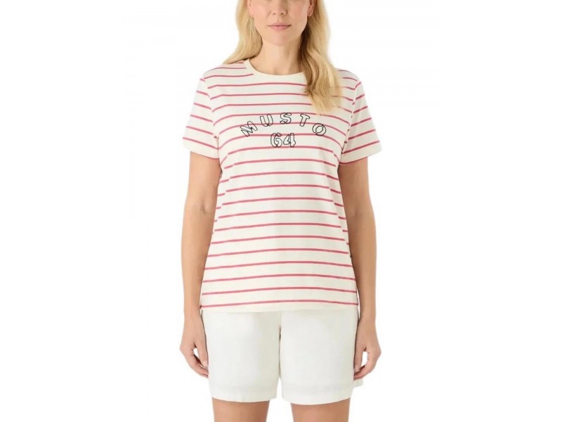 Musto W Classic Striped női póló - Sweet Raspberry