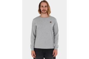 Fundango Justin férfi hosszú ujjú póló - grey heather (745)