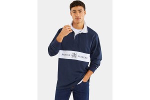 Nautica Reo Rugby Shirt D sötétkék férfi pulóver
