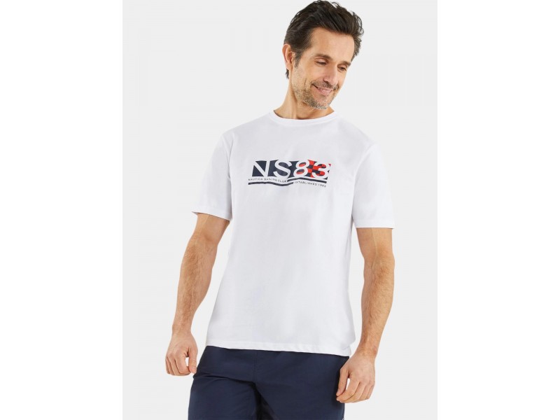 Nautica Areto férfi póló - fehér, nyomott logó
