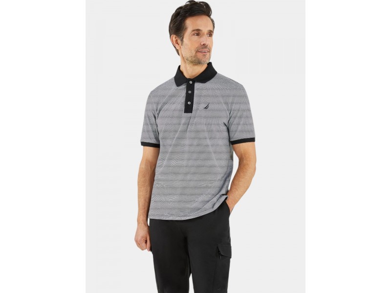 Nautica Quarry férfi fekete galléros póló