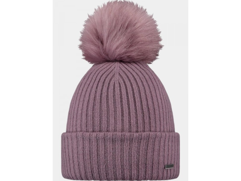 Barts Kenzie Beanie D női mauve sapka műszőrme pom-pom