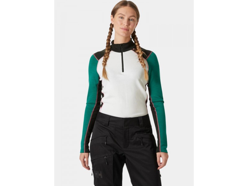 Helly Hansen női Lifa Merino 1/2 Zip — emerald