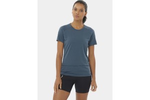 Salomon Cross Run SS Tee W D — női futópóló (100mi-midnight)
